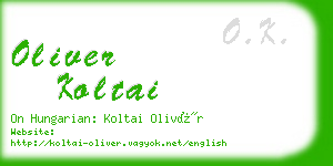 oliver koltai business card